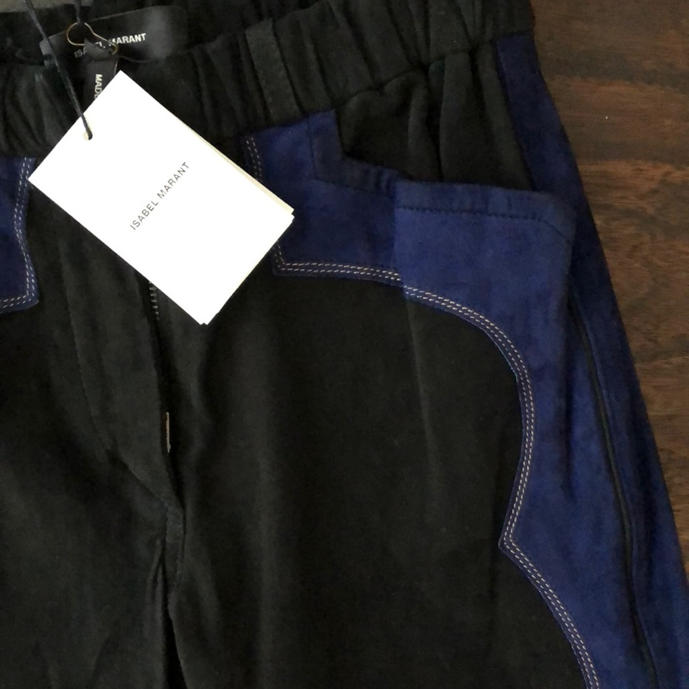 RARE RUNWAY✨NEW ISABEL MARANT FR34 SUEDE blue/blk WESTERN cigarette pant